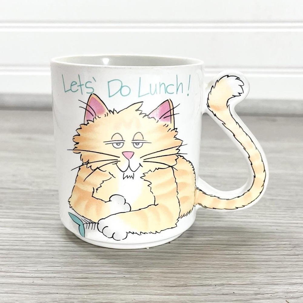 Vintage Anthropomorphic Fat Cat Mug - Mid Century Modern Coffee Cup